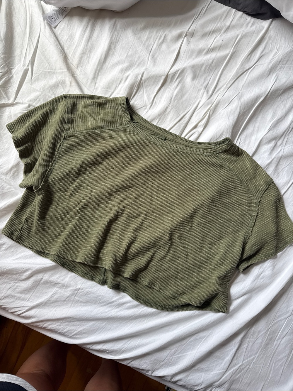 Aerie Cropped Waffle T-Shirt